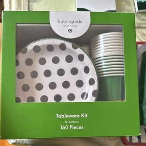 Kate Spade Green and White Tableware Kit